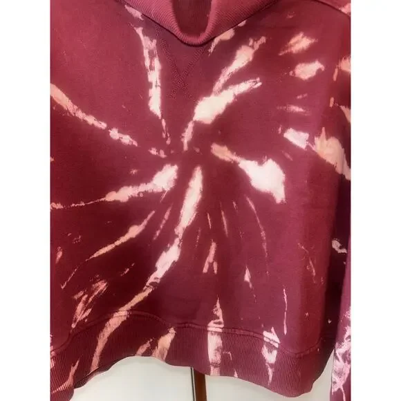 100% Cotton Wildberry Tie-dyed Cropped Cowl Neck Sweatshirt - Picture 2 of 9